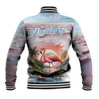 Personalized Bonaire Caribbean Flamingo Baseball Jacket Pink Salt Flats - Wonder Print Shop