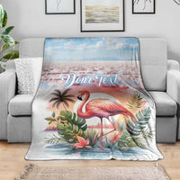 Personalized Bonaire Caribbean Flamingo Blanket Pink Salt Flats