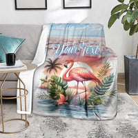 Personalized Bonaire Caribbean Flamingo Blanket Pink Salt Flats