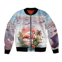 Personalized Bonaire Caribbean Flamingo Bomber Jacket Pink Salt Flats - Wonder Print Shop