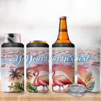 Personalized Bonaire Caribbean Flamingo 4 in 1 Can Cooler Tumbler Pink Salt Flats - Wonder Print Shop