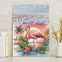 Personalized Bonaire Caribbean Flamingo Canvas Wall Art Pink Salt Flats - Wonder Print Shop