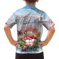 Personalized Bonaire Caribbean Flamingo Family Matching Puletasi and Hawaiian Shirt Pink Salt Flats - Wonder Print Shop
