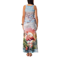 Personalized Bonaire Caribbean Flamingo Family Matching Tank Maxi Dress and Hawaiian Shirt Pink Salt Flats - Wonder Print Shop