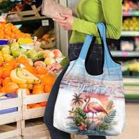 Personalized Bonaire Caribbean Flamingo Grocery Bag Pink Salt Flats