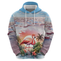 Personalized Bonaire Caribbean Flamingo Hoodie Pink Salt Flats - Wonder Print Shop