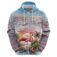 Personalized Bonaire Caribbean Flamingo Hoodie Pink Salt Flats - Wonder Print Shop