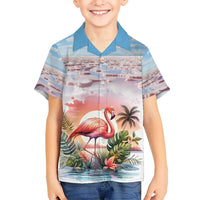 Personalized Bonaire Caribbean Flamingo Kid Hawaiian Shirt Pink Salt Flats - Wonder Print Shop