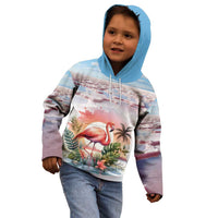 Personalized Bonaire Caribbean Flamingo Kid Hoodie Pink Salt Flats - Wonder Print Shop