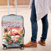 Personalized Bonaire Caribbean Flamingo Luggage Cover Pink Salt Flats - Wonder Print Shop