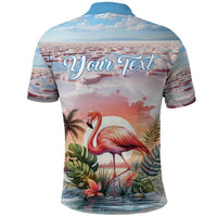 Personalized Bonaire Caribbean Flamingo Polo Shirt Pink Salt Flats - Wonder Print Shop