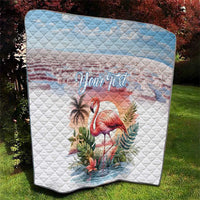 Personalized Bonaire Caribbean Flamingo Quilt Pink Salt Flats - Wonder Print Shop