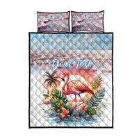 Personalized Bonaire Caribbean Flamingo Quilt Bed Set Pink Salt Flats - Wonder Print Shop
