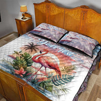 Personalized Bonaire Caribbean Flamingo Quilt Bed Set Pink Salt Flats - Wonder Print Shop