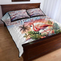 Personalized Bonaire Caribbean Flamingo Quilt Bed Set Pink Salt Flats - Wonder Print Shop