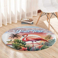 Personalized Bonaire Caribbean Flamingo Round Carpet Pink Salt Flats