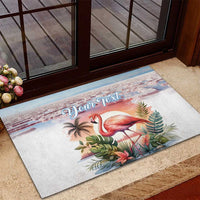 Personalized Bonaire Caribbean Flamingo Rubber Doormat Pink Salt Flats - Wonder Print Shop