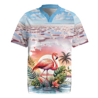 Personalized Bonaire Caribbean Flamingo Rugby Jersey Pink Salt Flats - Wonder Print Shop