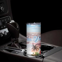 Personalized Bonaire Caribbean Flamingo Skinny Tumbler Pink Salt Flats - Wonder Print Shop