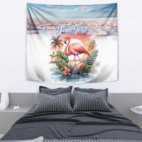 Personalized Bonaire Caribbean Flamingo Tapestry Pink Salt Flats - Wonder Print Shop