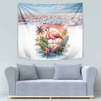 Personalized Bonaire Caribbean Flamingo Tapestry Pink Salt Flats - Wonder Print Shop