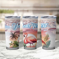 Personalized Bonaire Caribbean Flamingo Tumbler Cup Pink Salt Flats - Wonder Print Shop
