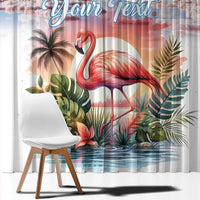 Personalized Bonaire Caribbean Flamingo Window Curtain Pink Salt Flats - Wonder Print Shop