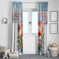 Personalized Bonaire Caribbean Flamingo Window Curtain Pink Salt Flats - Wonder Print Shop