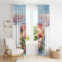 Personalized Bonaire Caribbean Flamingo Window Curtain Pink Salt Flats - Wonder Print Shop