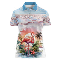 Personalized Bonaire Caribbean Flamingo Women Polo Shirt Pink Salt Flats - Wonder Print Shop