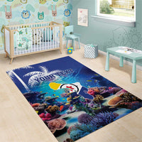 Personalized Bonaire Underwater Tropical Corals Reef Area Rug With Colorful Sea Fish - Wonder Print Shop
