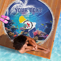 Personalized Bonaire Underwater Tropical Corals Reef Beach Blanket With Colorful Sea Fish - Wonder Print Shop