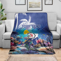Personalized Bonaire Underwater Tropical Corals Reef Blanket With Colorful Sea Fish