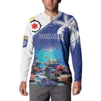 Personalized Bonaire Underwater Tropical Corals Reef Button Sweatshirt With Colorful Sea Fish - Wonder Print Shop