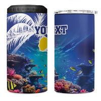 Personalized Bonaire Underwater Tropical Corals Reef 4 in 1 Can Cooler Tumbler With Colorful Sea Fish - Wonder Print Shop