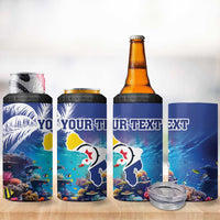 Personalized Bonaire Underwater Tropical Corals Reef 4 in 1 Can Cooler Tumbler With Colorful Sea Fish - Wonder Print Shop