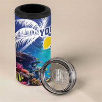 Personalized Bonaire Underwater Tropical Corals Reef 4 in 1 Can Cooler Tumbler With Colorful Sea Fish - Wonder Print Shop