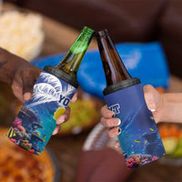 Personalized Bonaire Underwater Tropical Corals Reef 4 in 1 Can Cooler Tumbler With Colorful Sea Fish - Wonder Print Shop