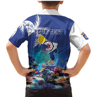 Personalized Bonaire Underwater Tropical Corals Reef Family Matching Mermaid Dress and Hawaiian Shirt With Colorful Sea Fish - Wonder Print Shop