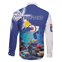 Personalized Bonaire Underwater Tropical Corals Reef Family Matching Puletasi and Hawaiian Shirt With Colorful Sea Fish - Wonder Print Shop