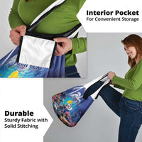 Personalized Bonaire Underwater Tropical Corals Reef Grocery Bag With Colorful Sea Fish