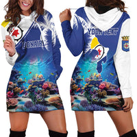 Personalized Bonaire Underwater Tropical Corals Reef Hoodie Dress With Colorful Sea Fish - Wonder Print Shop