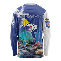 Personalized Bonaire Underwater Tropical Corals Reef Long Sleeve Shirt With Colorful Sea Fish - Wonder Print Shop