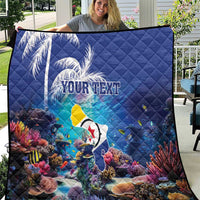 Personalized Bonaire Underwater Tropical Corals Reef Quilt With Colorful Sea Fish - Wonder Print Shop