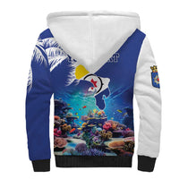 Personalized Bonaire Underwater Tropical Corals Reef Sherpa Hoodie With Colorful Sea Fish - Wonder Print Shop