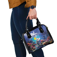 Personalized Bonaire Underwater Tropical Corals Reef Shoulder Handbag With Colorful Sea Fish