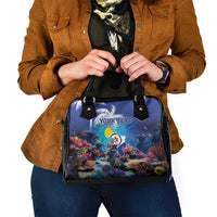Personalized Bonaire Underwater Tropical Corals Reef Shoulder Handbag With Colorful Sea Fish