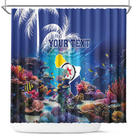 Personalized Bonaire Underwater Tropical Corals Reef Shower Curtain With Colorful Sea Fish