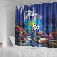 Personalized Bonaire Underwater Tropical Corals Reef Shower Curtain With Colorful Sea Fish