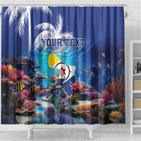 Personalized Bonaire Underwater Tropical Corals Reef Shower Curtain With Colorful Sea Fish